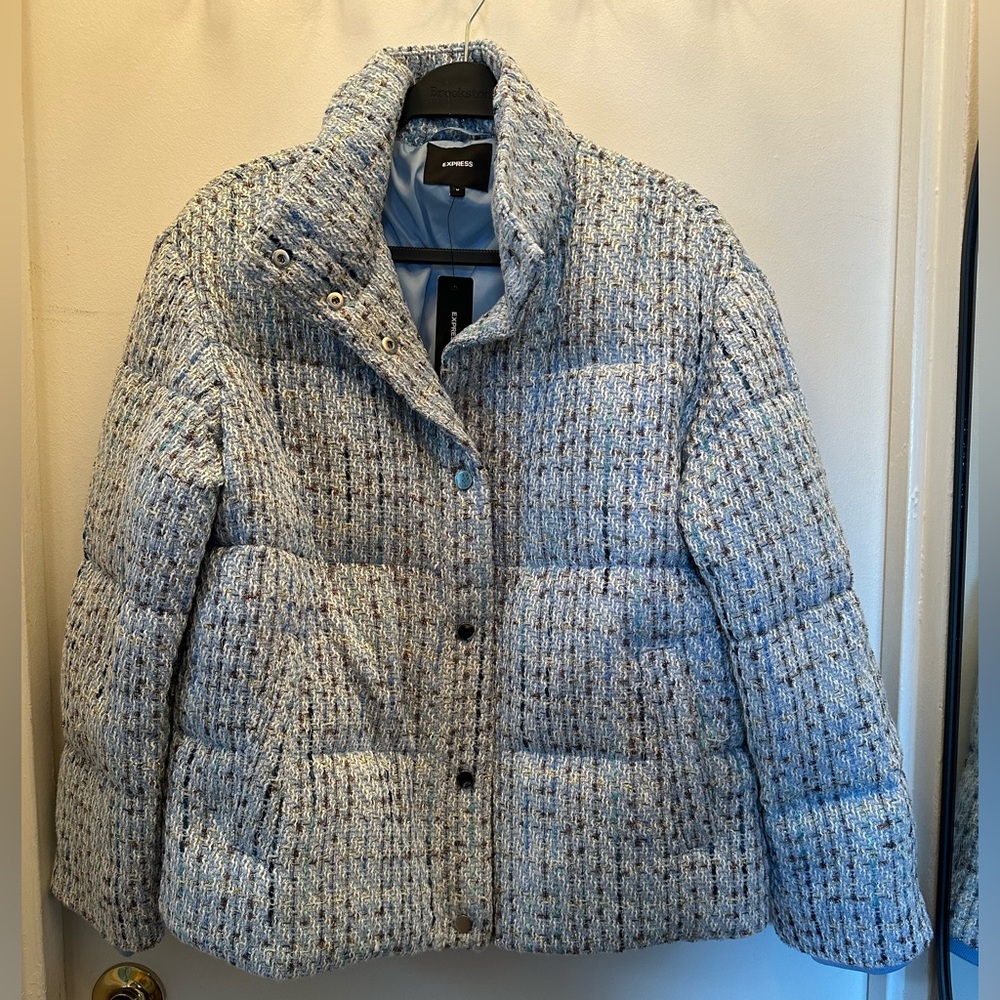 BNWT Express tweed puffer jacket size M